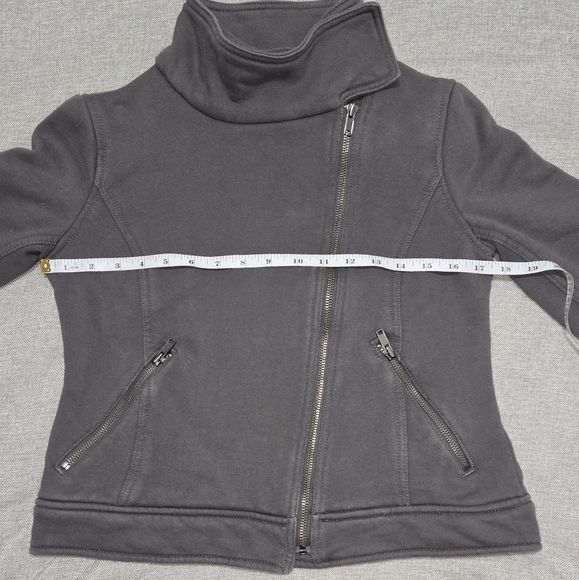 GAP Gray Asymmetrical Zipper Moto Style Cotton Blend Jacket Size Small - Picture 8 of 9